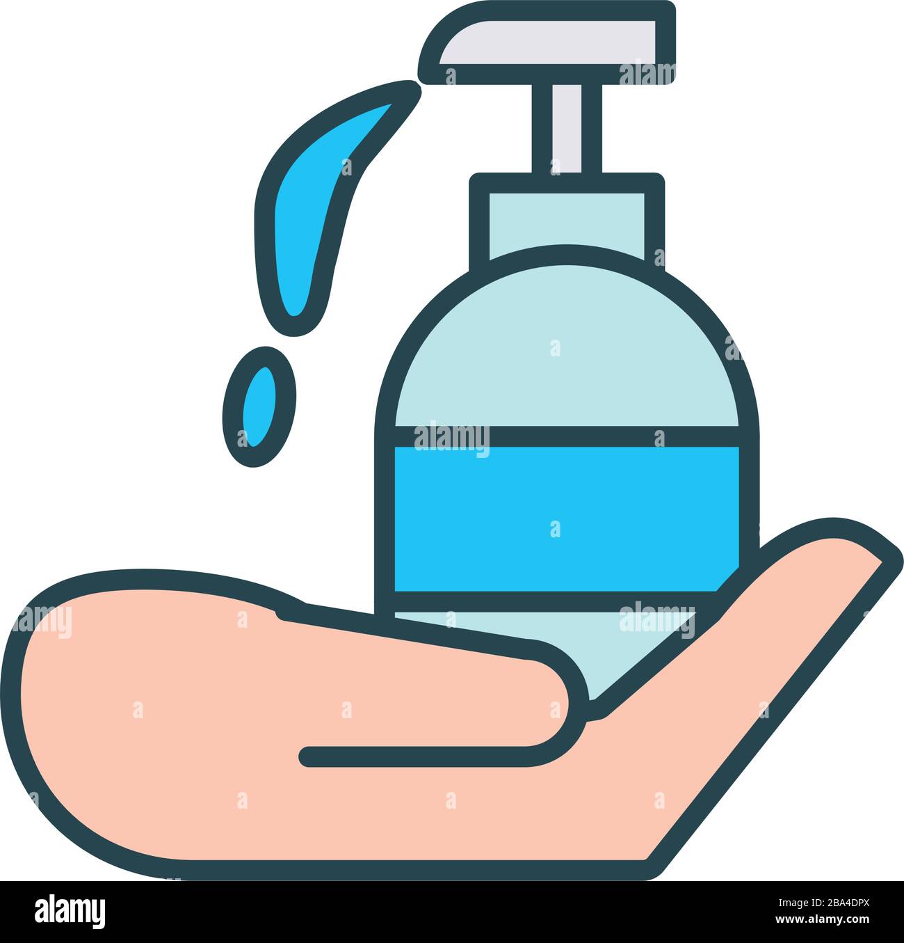hand with antibacterial soap bottle fill icon Stock Vector Image & Art ...