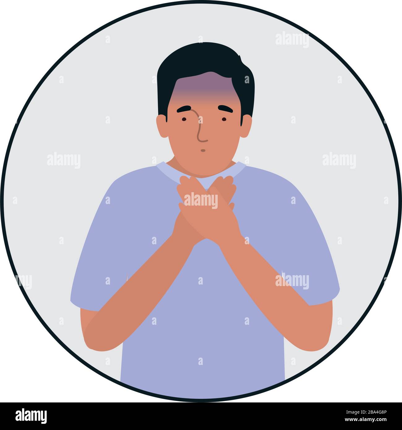 Avatar man feeling sick dizzy and with nauseous vector design Stock