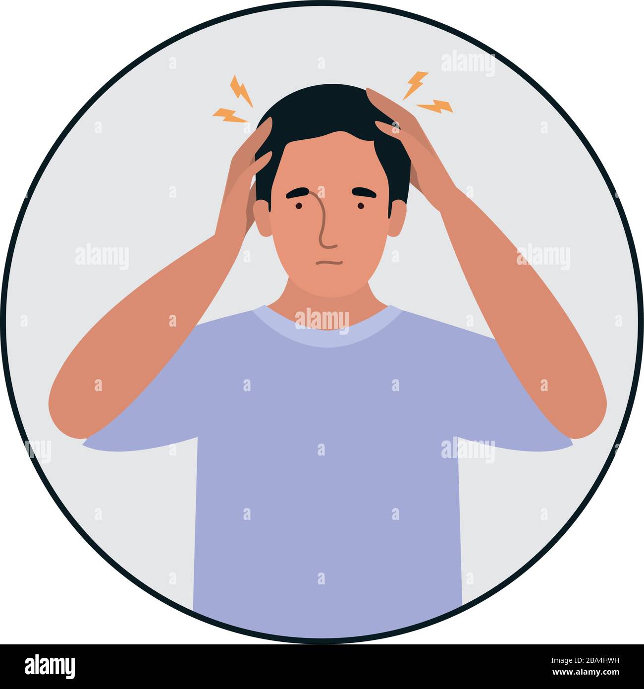 Avatar man with headache vector design Stock Vector Image & Art - Alamy