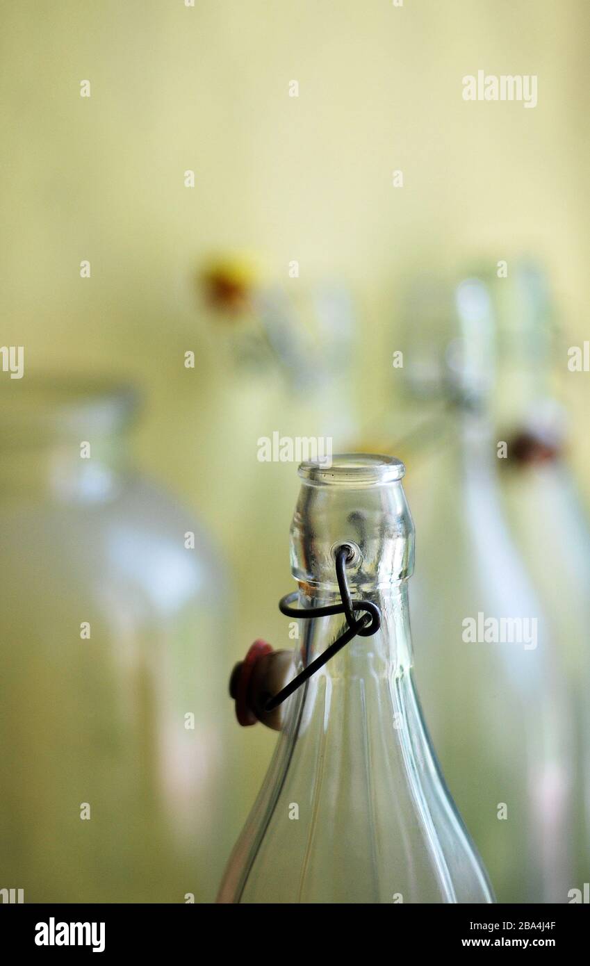 Vintage glas bottle vertical Stock Photo