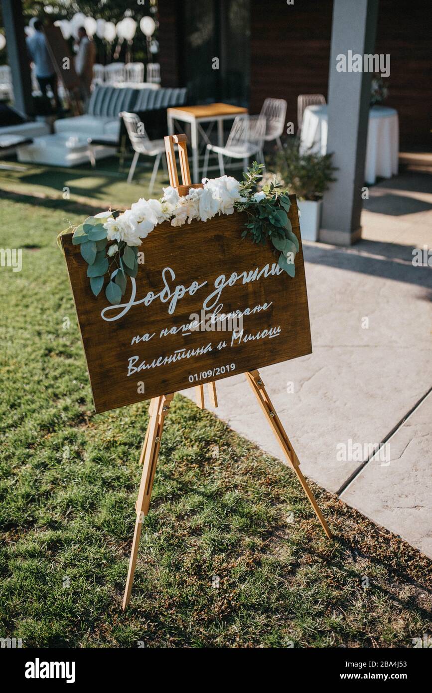 Decorative message board for a special day Stock Photo Alamy
