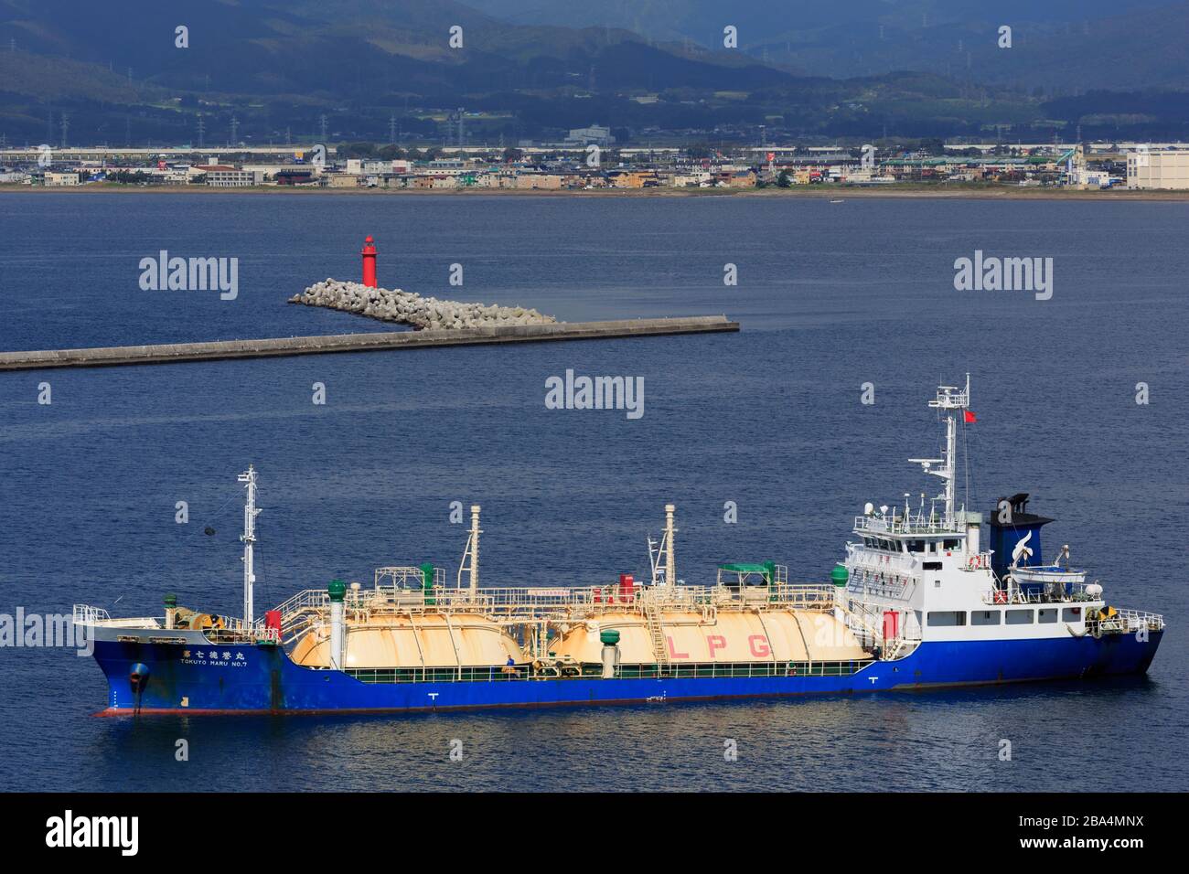 Gas Tanker, Hakodate Port, Hokkaido Prefecture, Japan, Asia Stock Photo