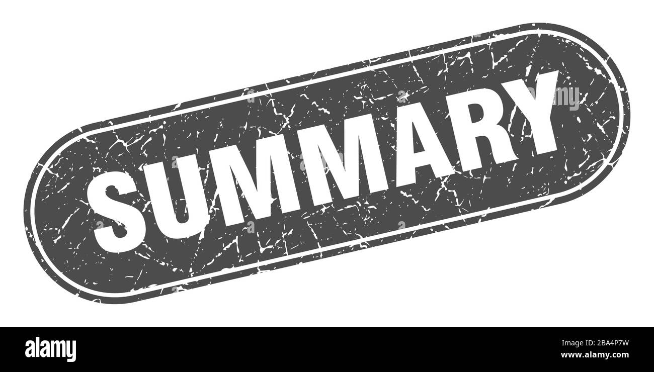 summary sign. summary grunge black stamp. Label Stock Vector Image ...