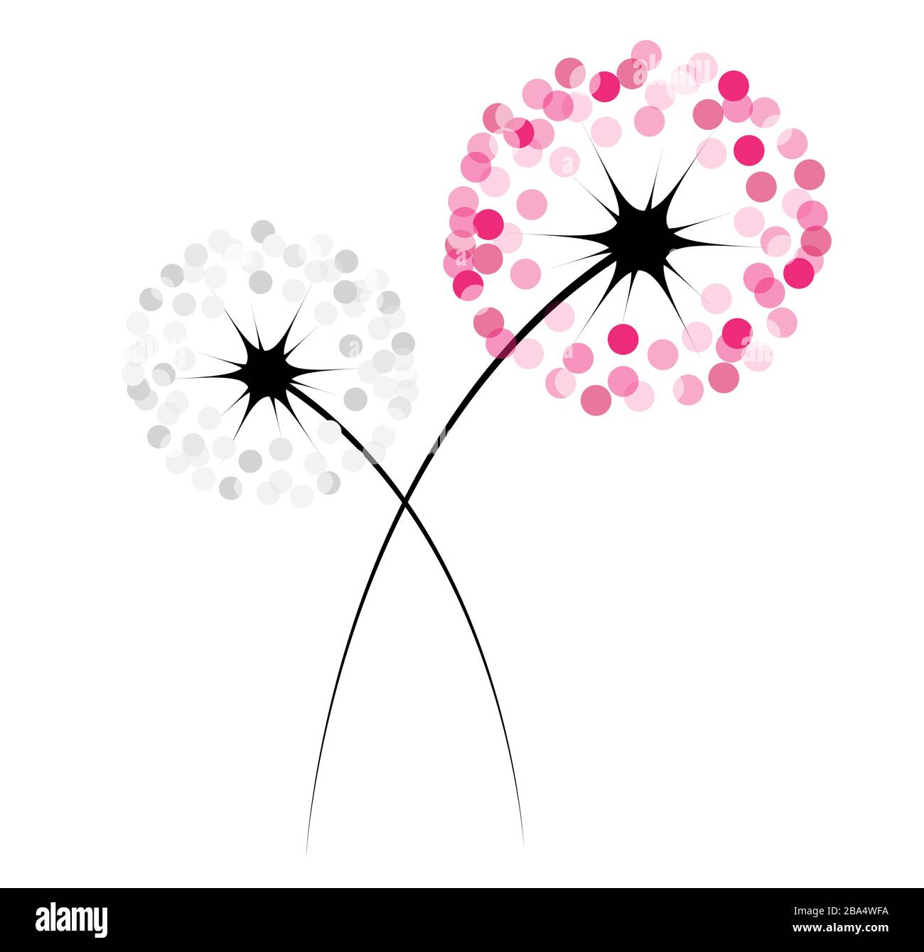 Abstract dandelion on white background. vector illustration. EPS10 Stock Vector