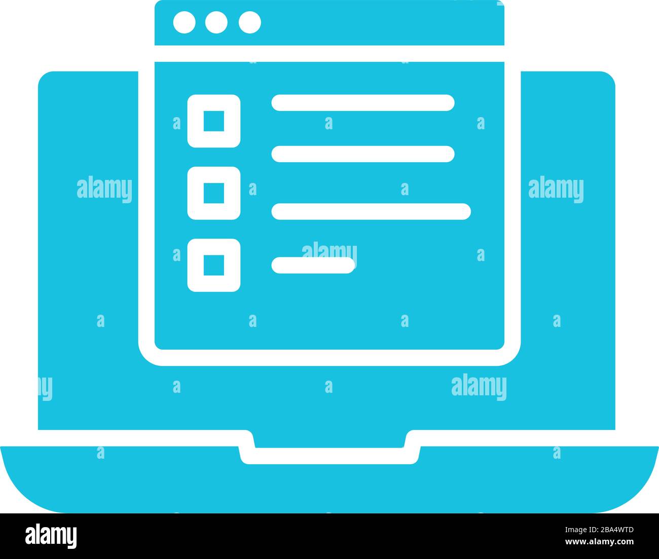 laptop with template webpage silhouette style icon Stock Vector