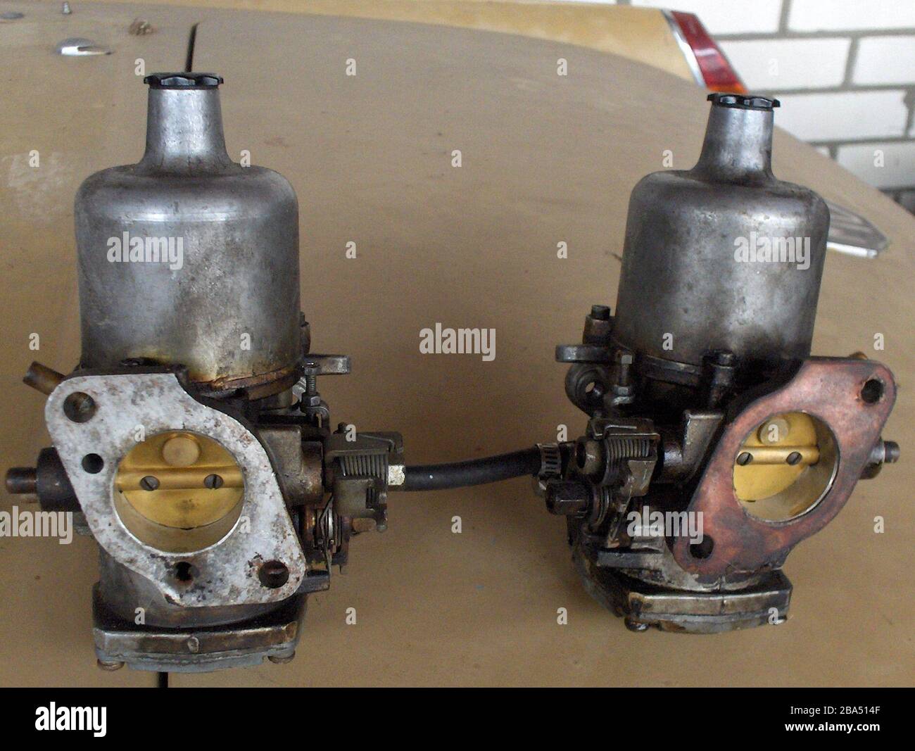 "A pair of SU carburettors as used on MG cars.; July 2006; Own work