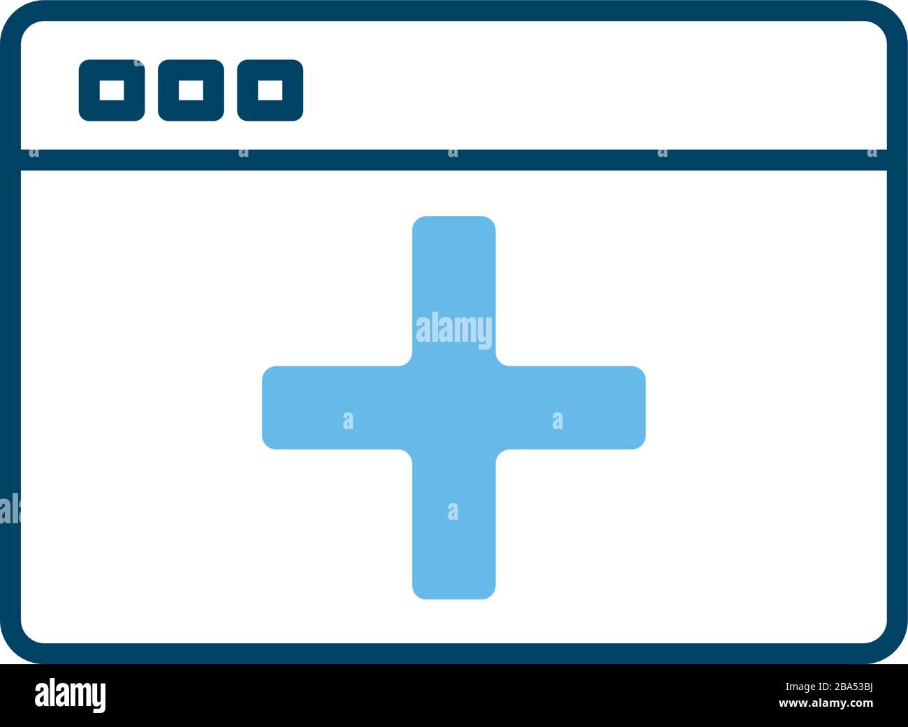 webpage with medical symbol health online half line style Stock Vector