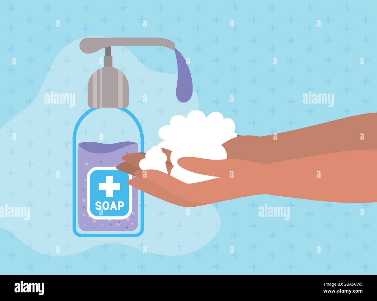 Hands washing with soap dispenser vector design Stock Vector Image ...