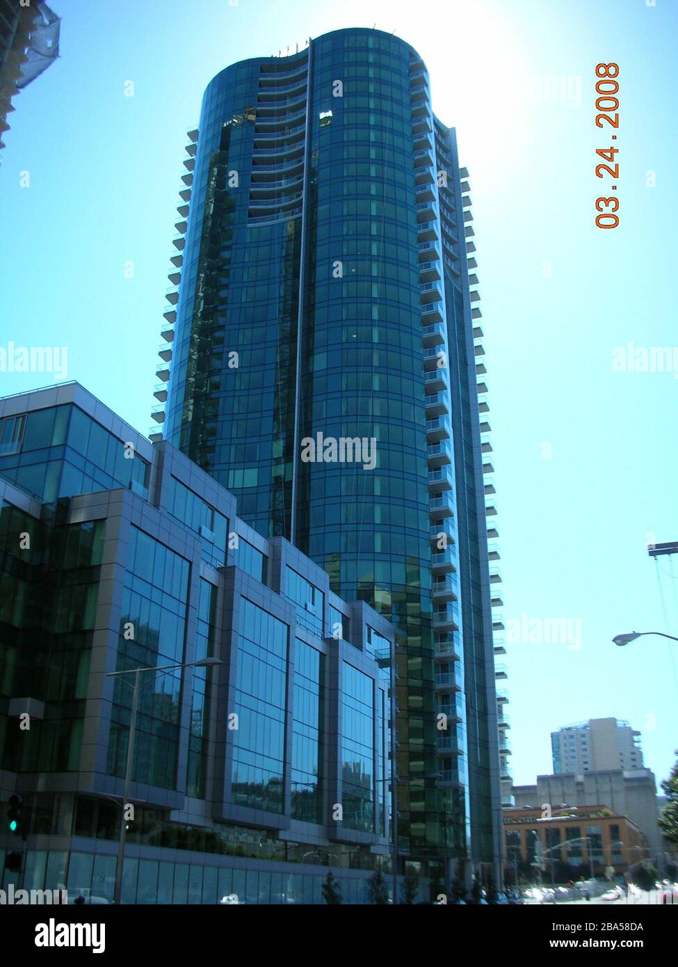'English: The Infinity (300 Spear Street) complex, with tower II completed in the center, and the Spear Street midrise on the bottom left. The under construction tower I is seen on the upper left. The 22-story Metropolitan II is in the background on the bottom right. San Francisco, California, USA.; 24 March 2008; Own work (Original caption:  I created this work entirely by myself.) Transferred from en.wikipedia to Commons by User:Magnus Manske using CommonsHelper.; Hydrogen Iodide at en.wikipedia; ' Stock Photo