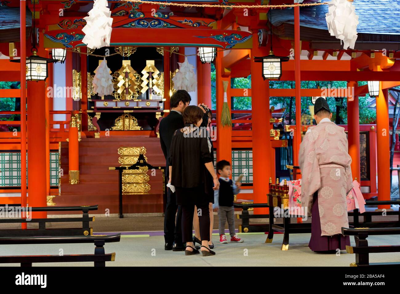 Ikuta Jinja Shrine, Kobe City, Honshu Island, Japan, Asia Stock Photo
