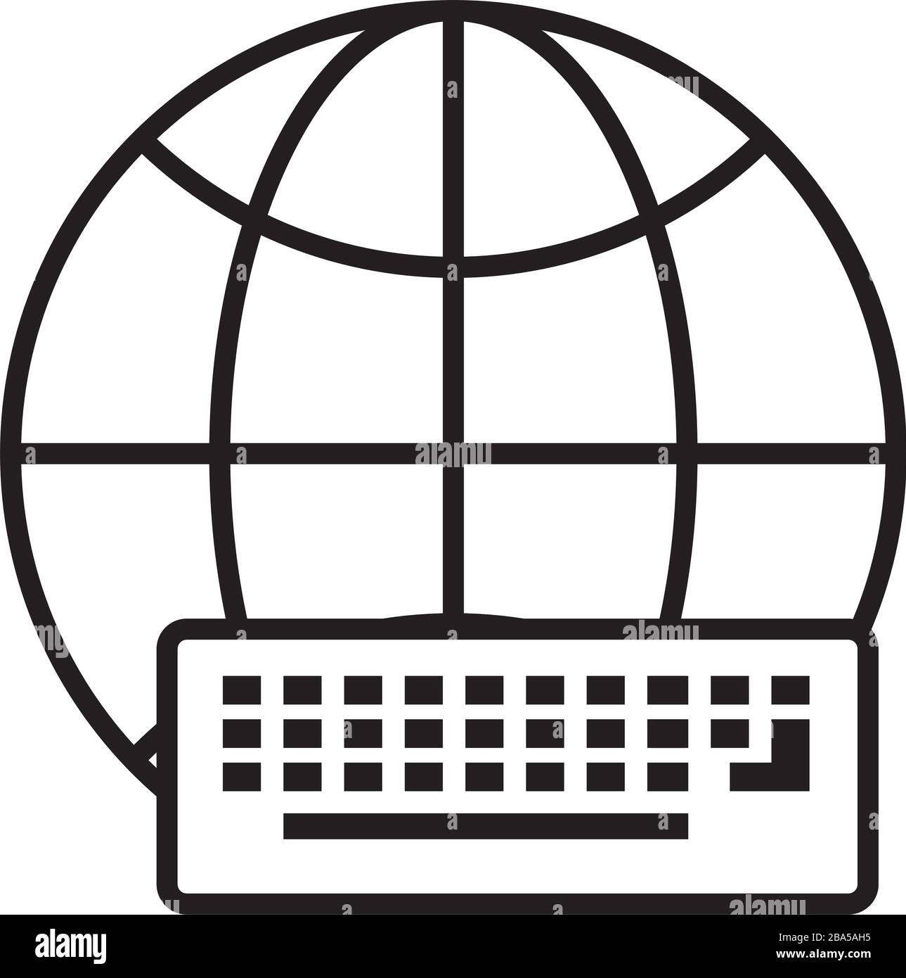 sphere browser with keyboard line style icon Stock Vector Image & Art ...