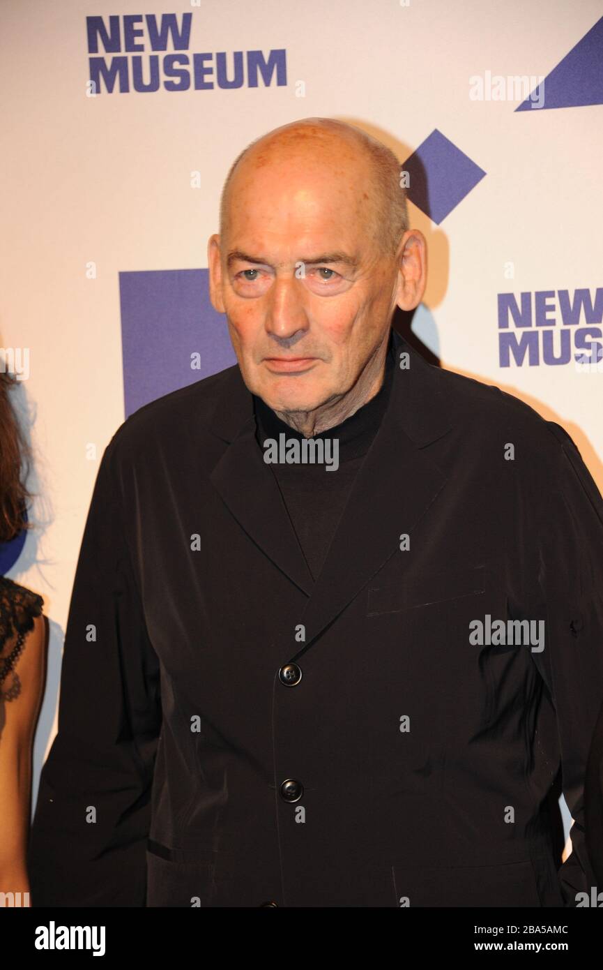 Architect Rem Koolhaas at the New Museum gala 2019 at Cipriani's Wall