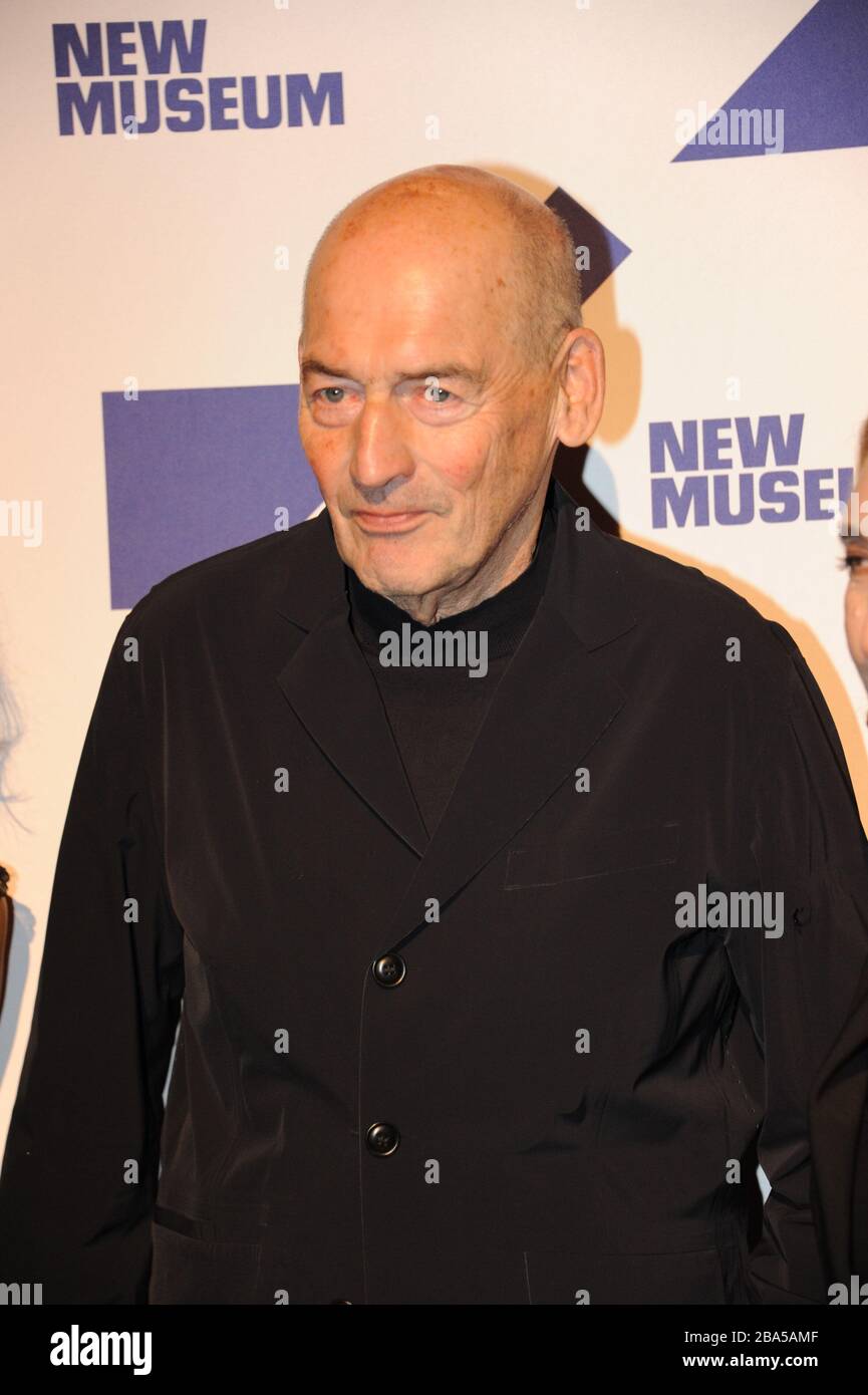 Architect Rem Koolhaas at the New Museum gala 2019 at Cipriani's Wall