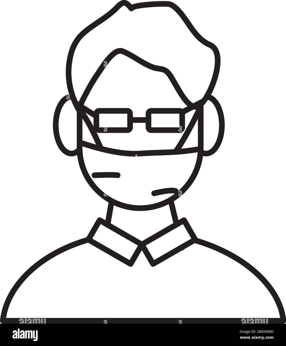 man using face mask line and fill style icon Stock Vector Image & Art ...