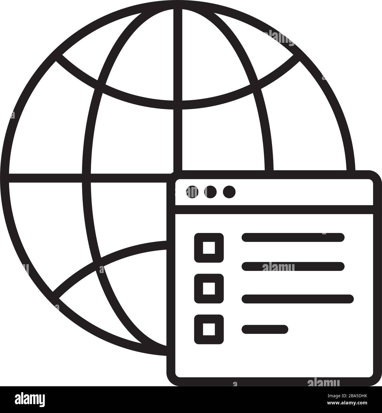 sphere browser with web template line style icon Stock Vector Image ...