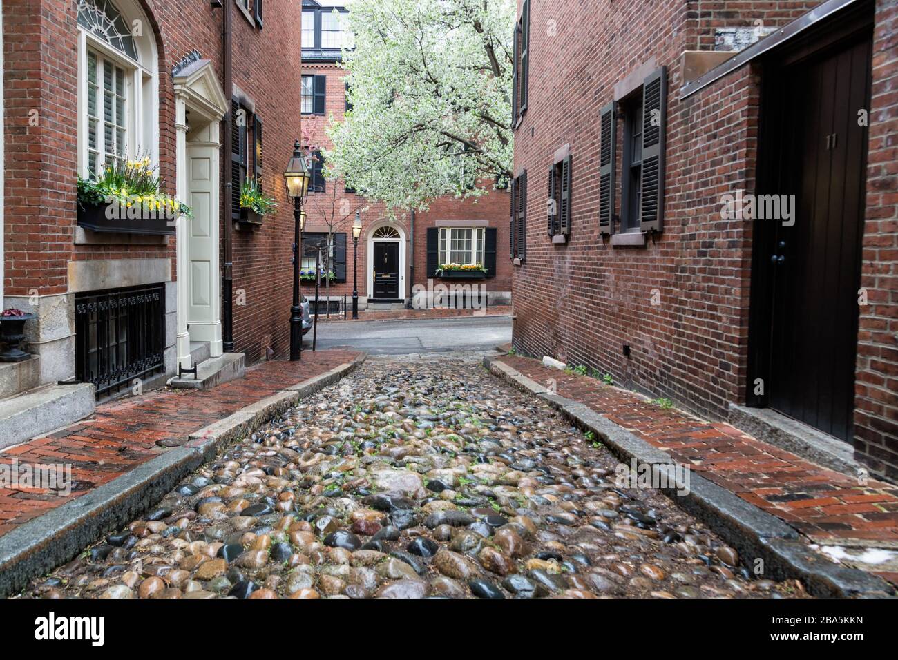 A Spring Afternoon on Beacon Hill in Boston Stock Photo - Alamy