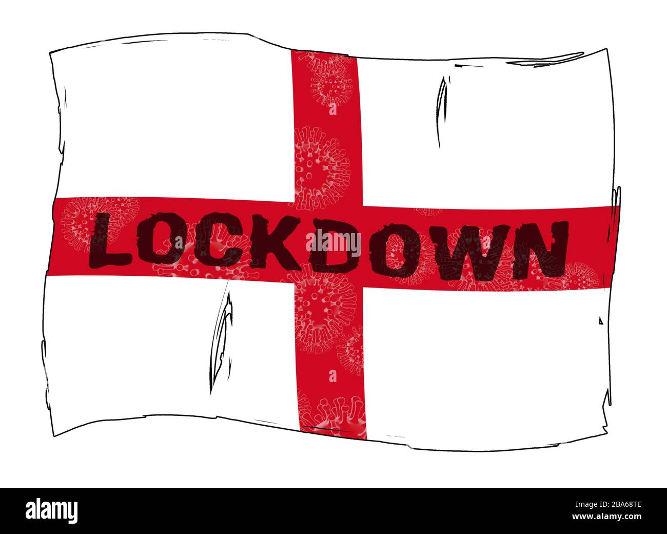 England lockdown confinement preventing coronavirus spread or outbreak. Covid 19 English precaution to lock down virus infection - 3d Illustration Stock Photo