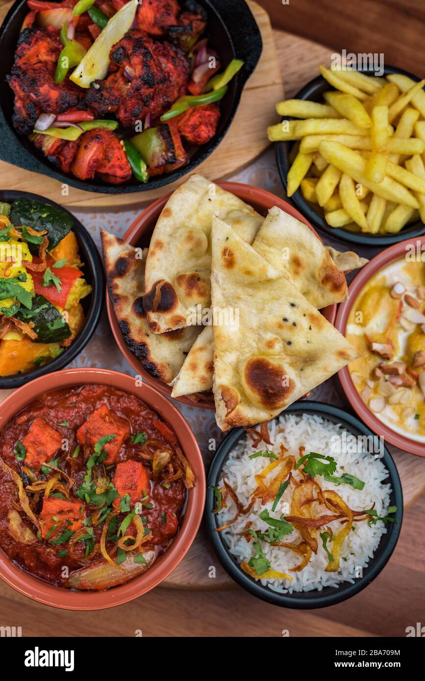 Indian style tapas curry selection which made with chicken, lamb