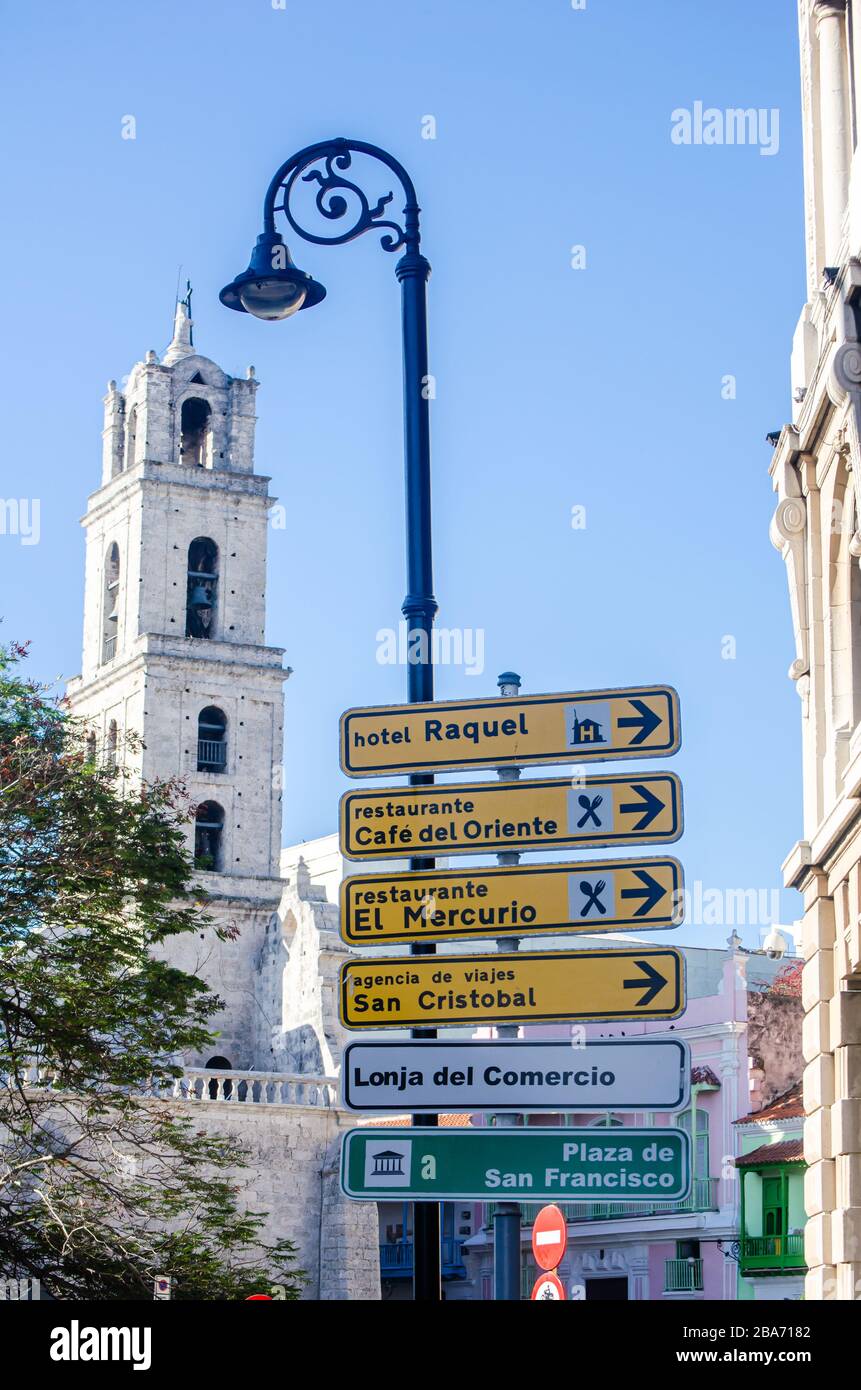 Scene at Plaza de San Francisco de Asis in La Havana Stock Photo