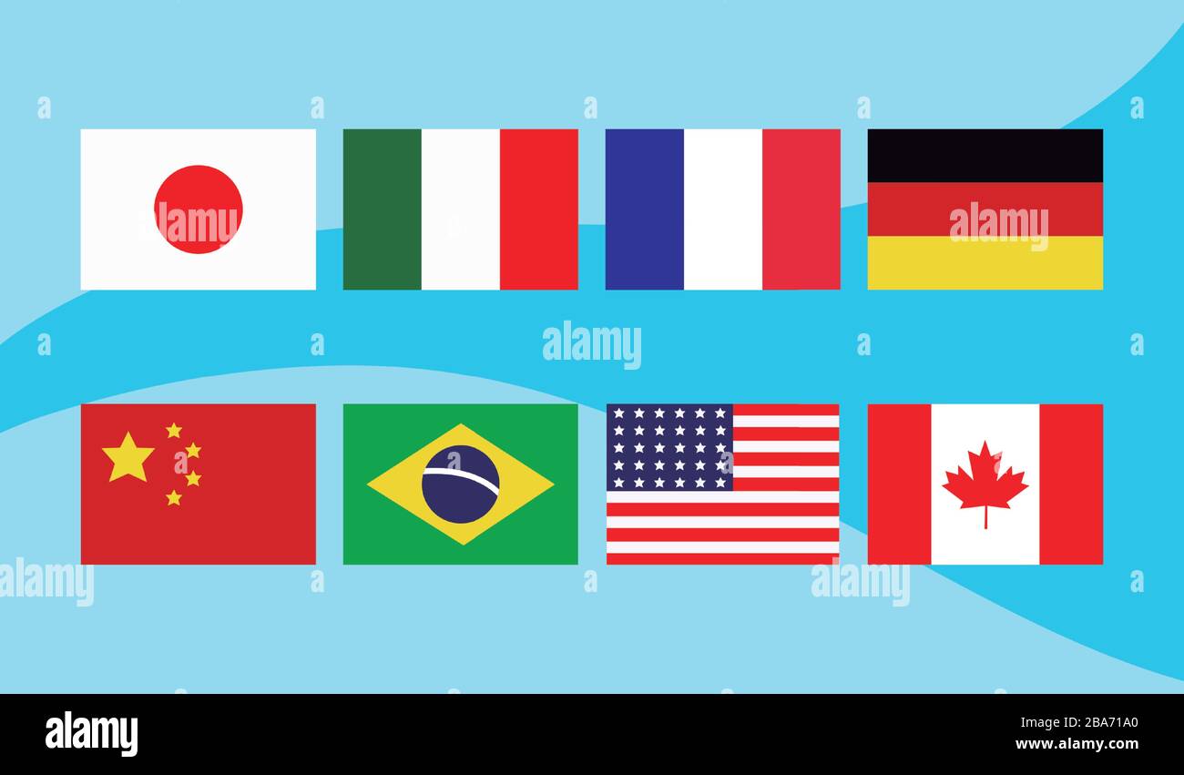 flags of different countries of the world vector illustration design