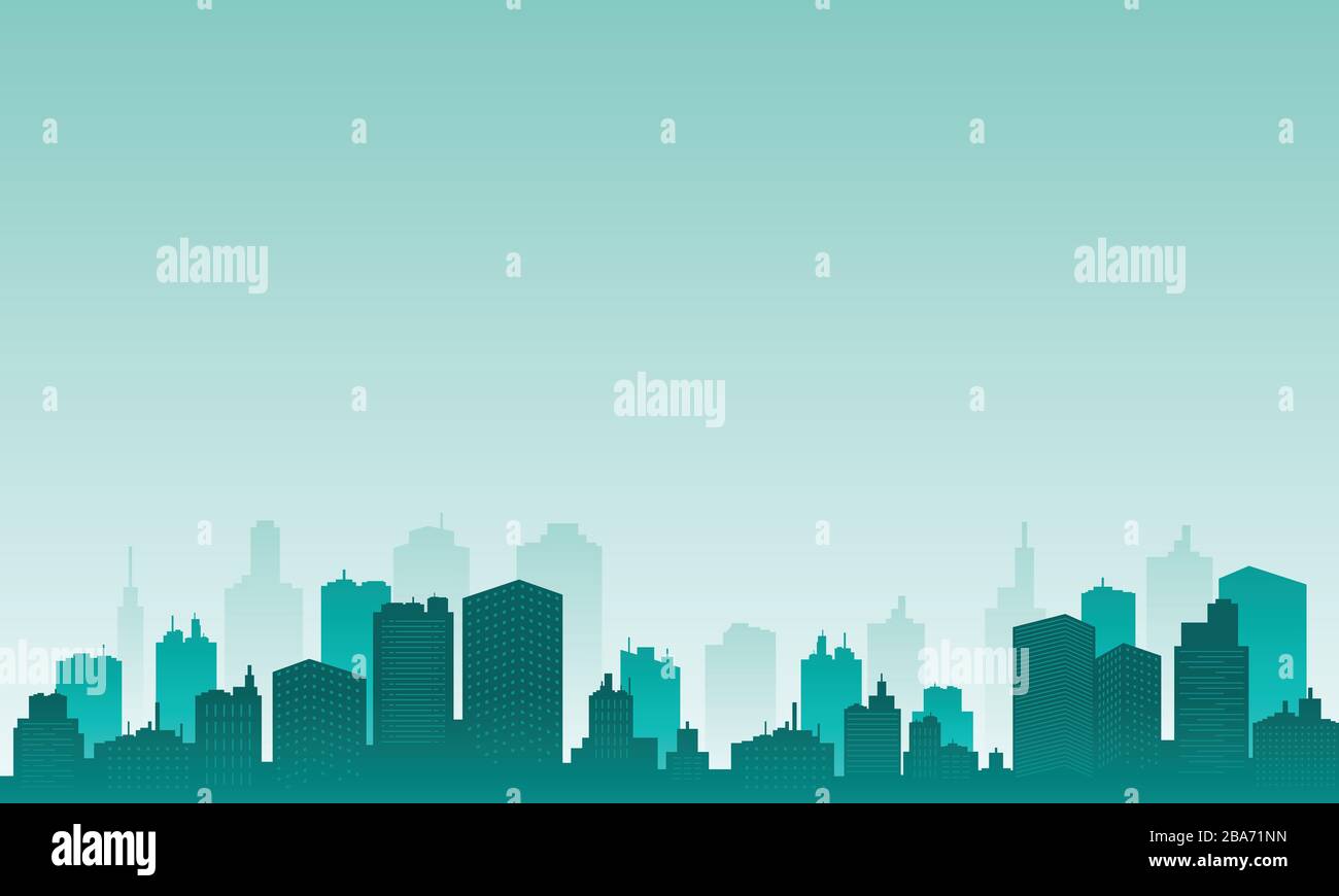 The city of beautiful view and many building Stock Vector Image & Art ...
