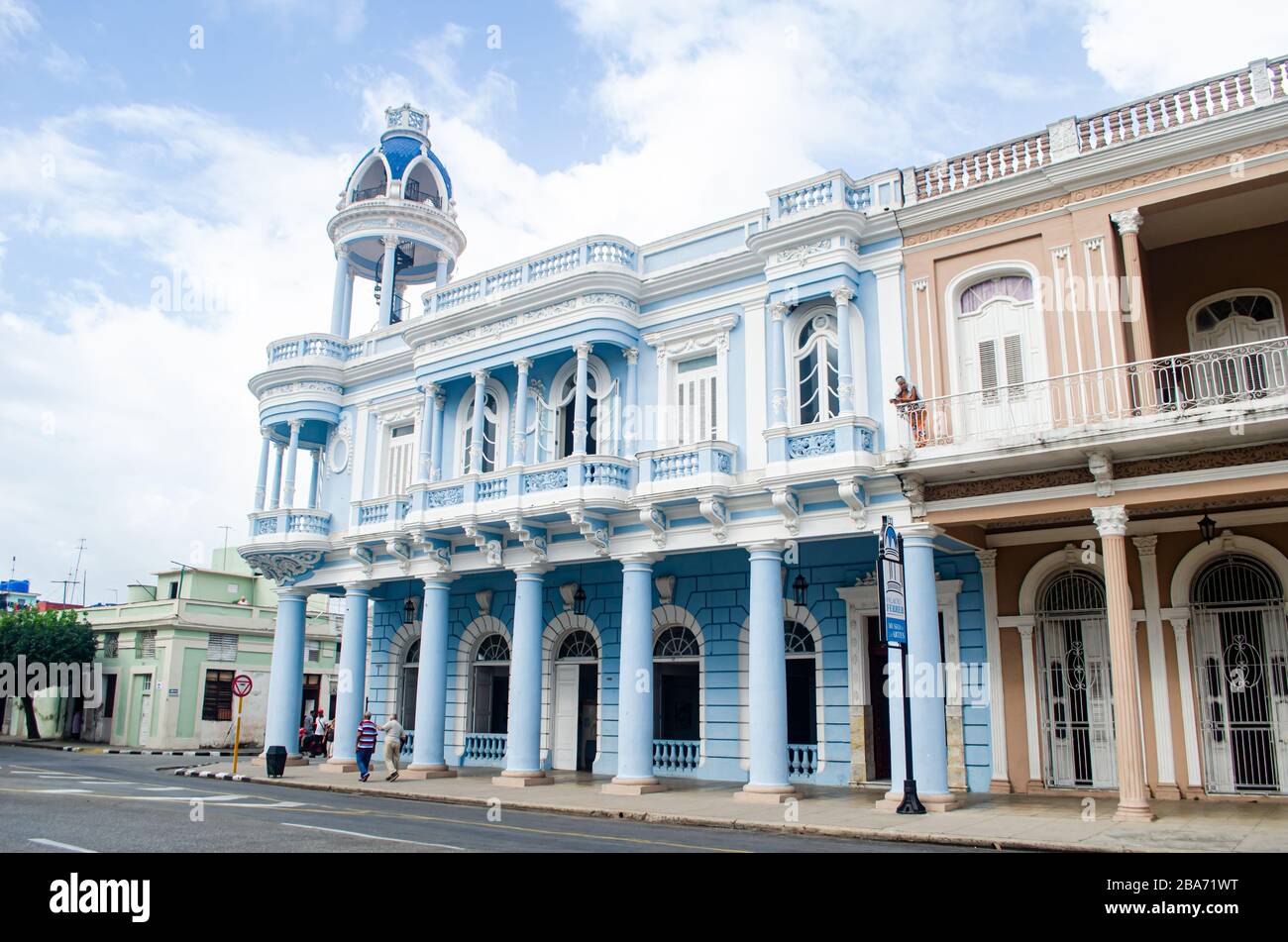 Ferrer Palace at the surroundings of Jose Marti Park in the colonial town of Cienfuegos Stock Photo