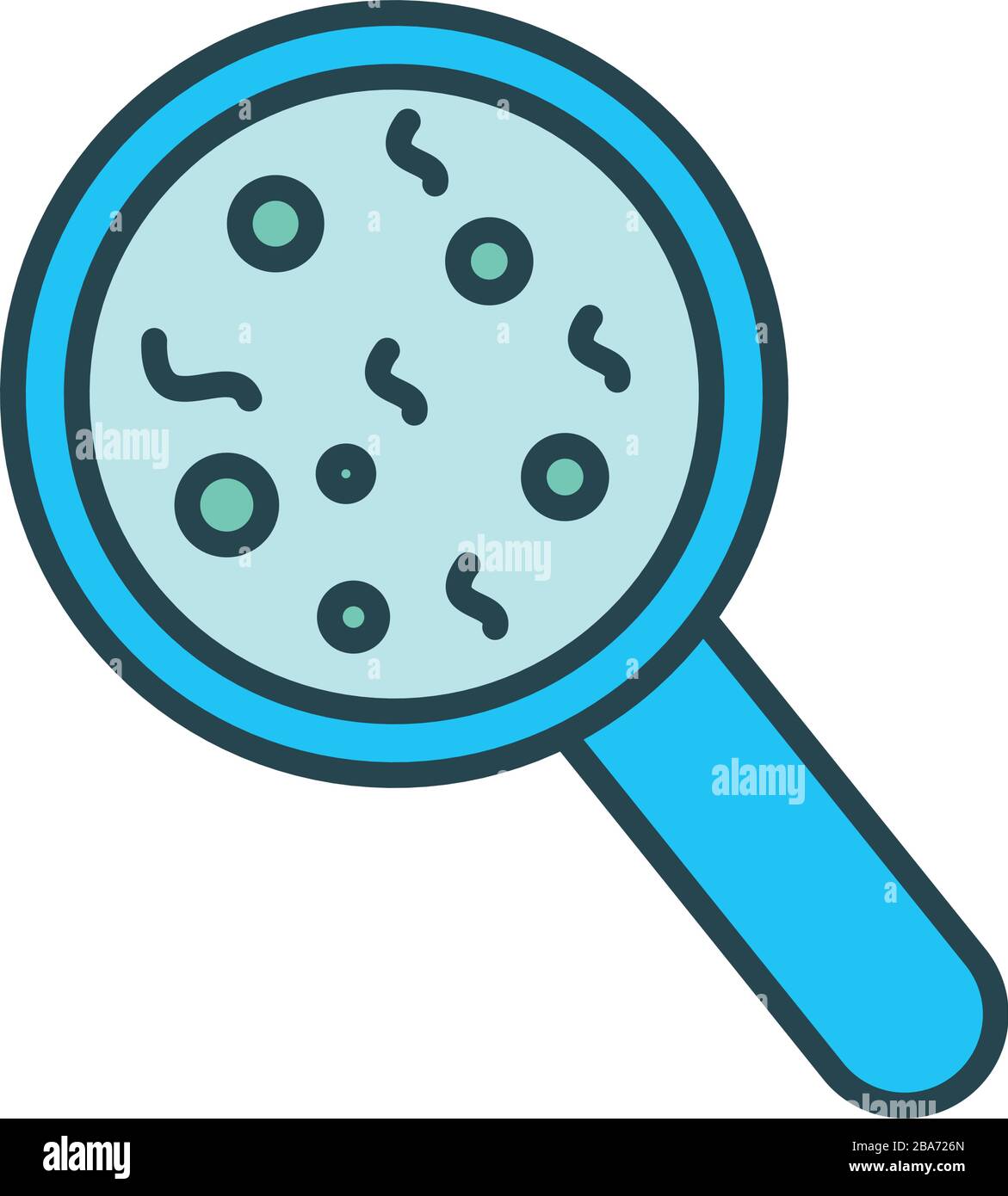 bacteria culture with magnifying glass fill style icon Stock Vector ...