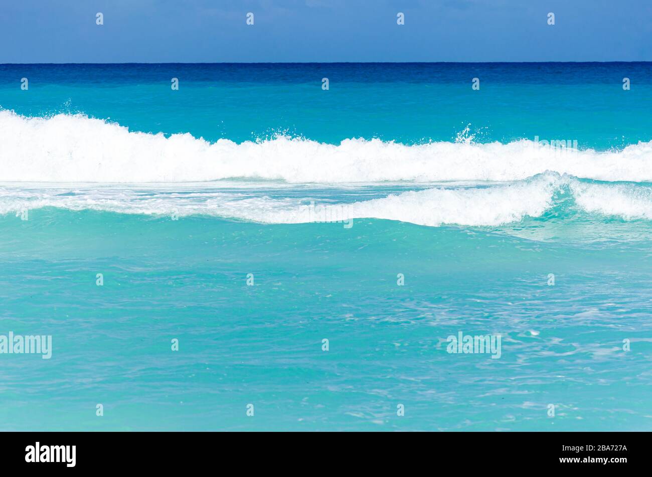 The beautiful waters of Varadero Beach in Cuba Stock Photo