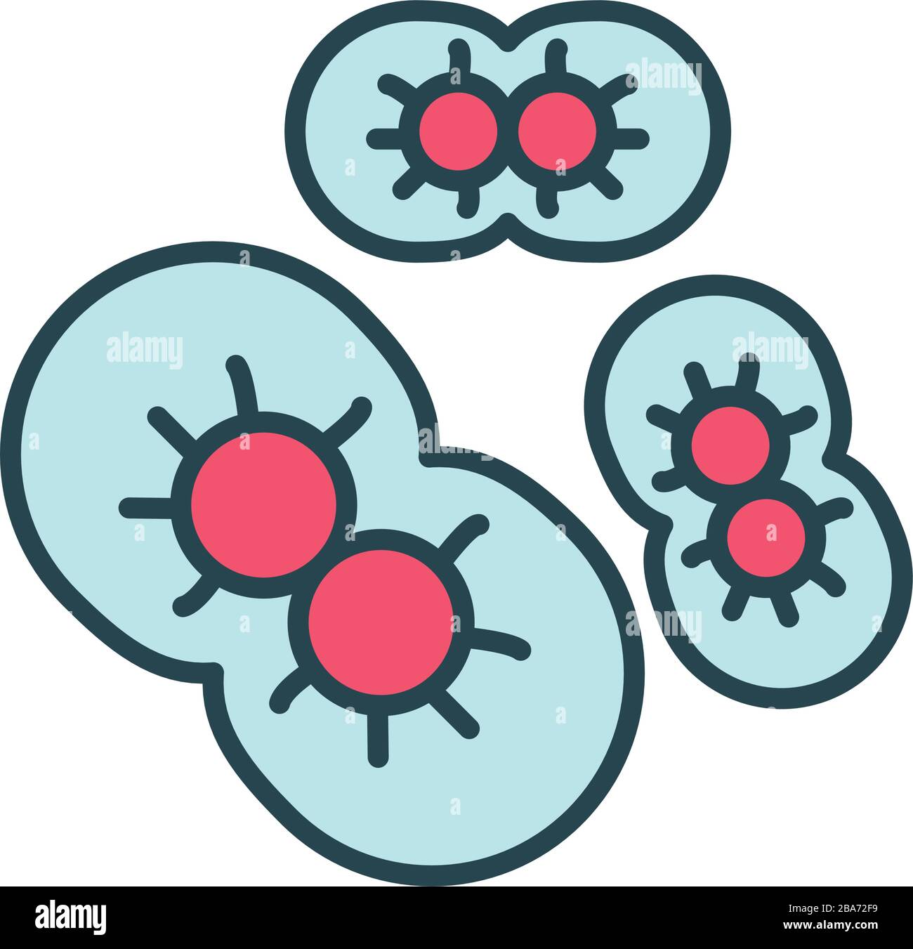 infected cells with covid19 fill style icon Stock Vector