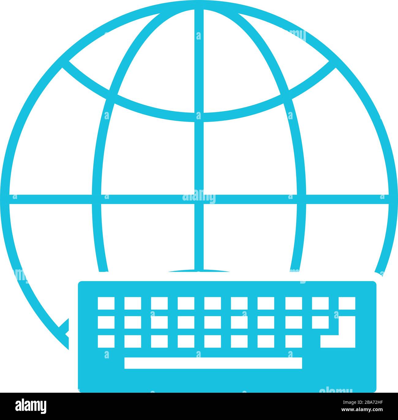 sphere browser with keyboard silhouette style icon Stock Vector Image ...