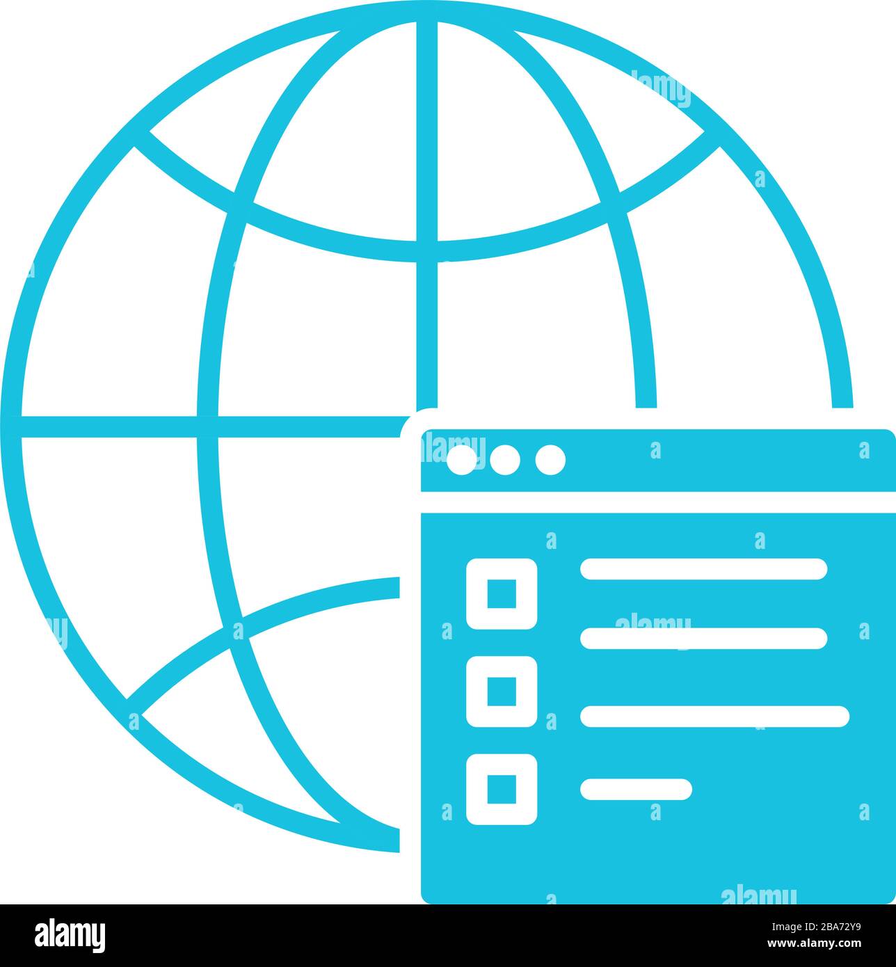 sphere browser with web template silhouette style icon Stock Vector ...