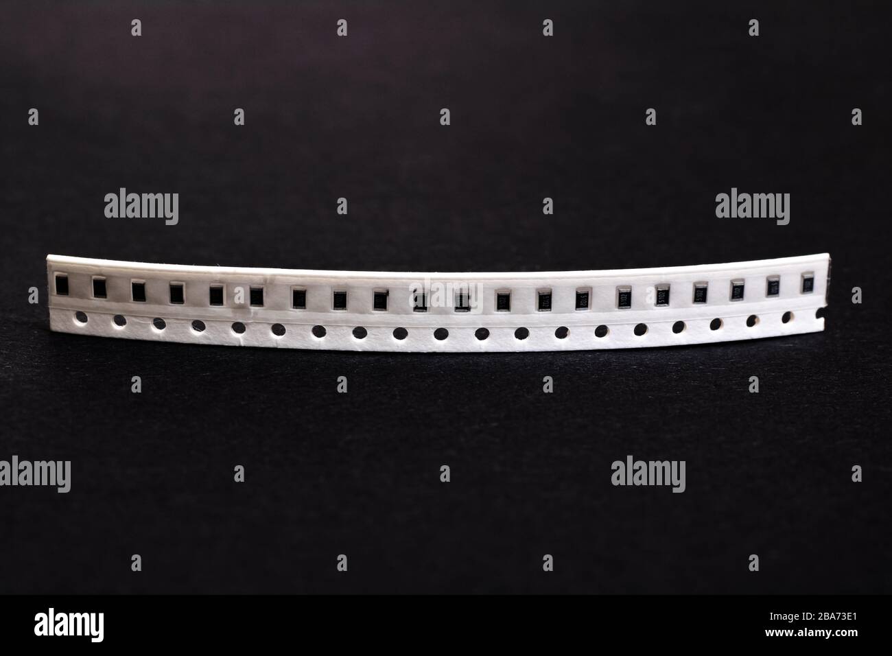 Tape of smd chip 0805 resistors close up Stock Photo