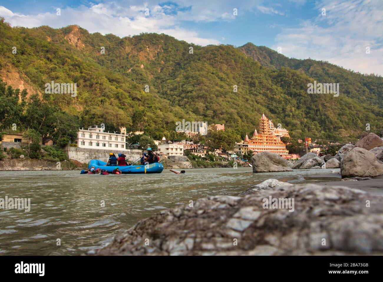 White river rafting in Ganges, Rishikesh, Uttrakhand, India Stock Photo