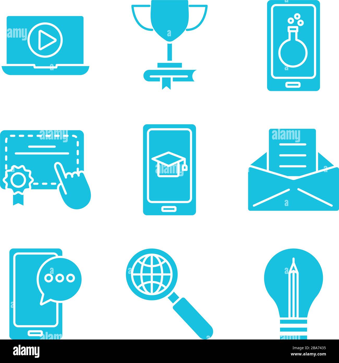 bundle of education onsilhouette set icons Stock Vector Image & Art - Alamy
