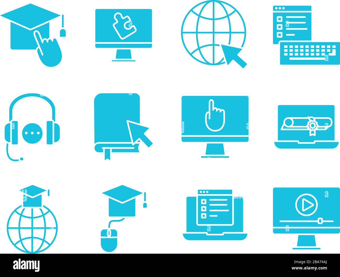 bundle of education onsilhouette set icons Stock Vector Image & Art - Alamy