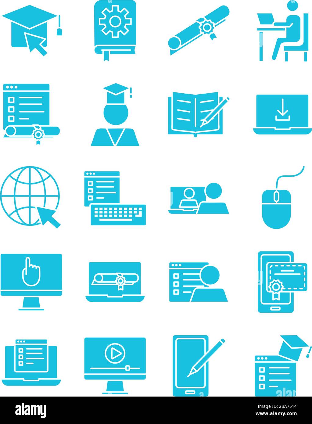 bundle of education onsilhouette set icons Stock Vector Image & Art - Alamy