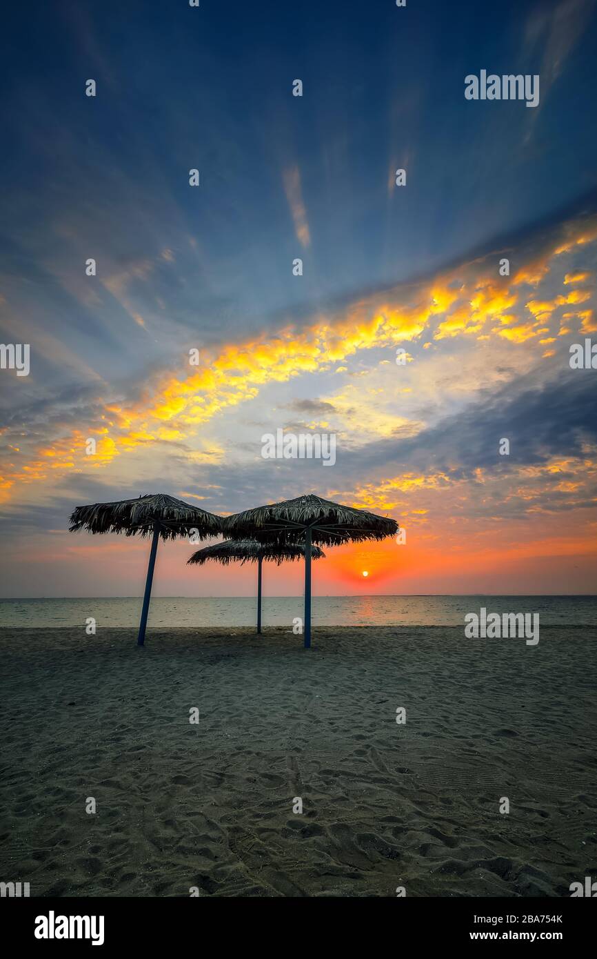 Morning view of Fanateer Beach -Al Jubail Saudi Arabia Stock Photo - Alamy