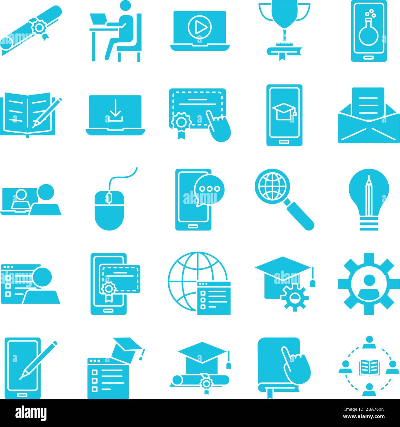bundle of education onsilhouette set icons Stock Vector Image & Art - Alamy