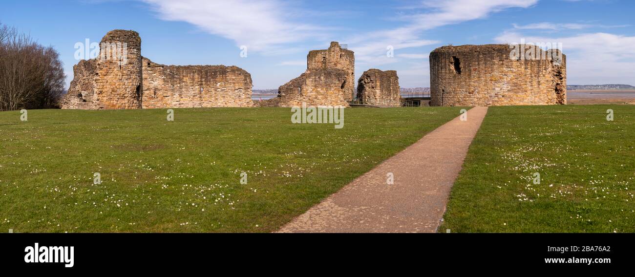 Flint castle ruins on the North Wales coast Stock Photo