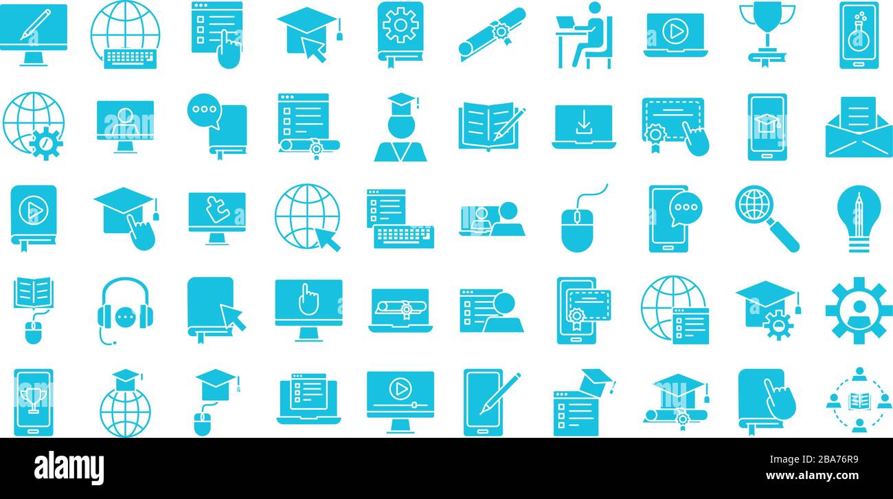 bundle of education onsilhouette set icons Stock Vector Image & Art - Alamy