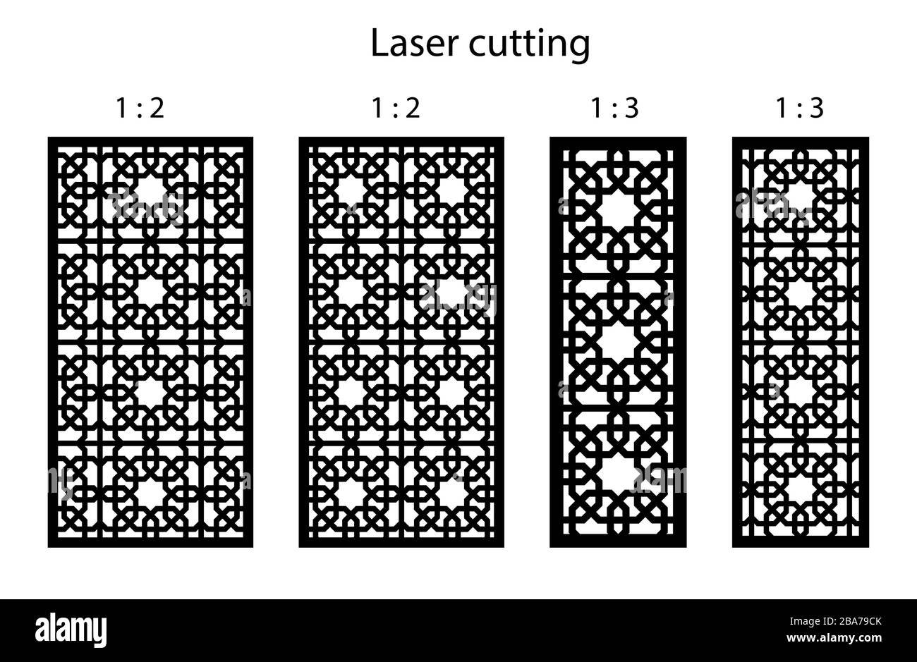 Set of decorative vector panels for laser cutting Stock Vector Image ...