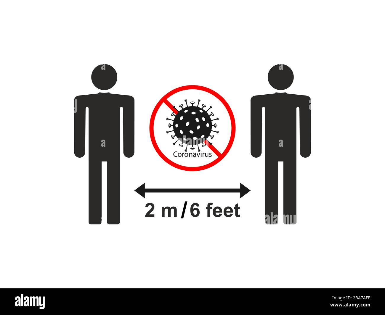 Keep distance, coronavirus. Vector illustration, flat design. Stock Vector
