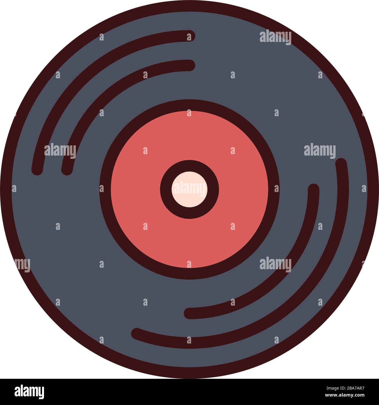 music vinyl disk record line and fill icon Stock Vector Image & Art - Alamy