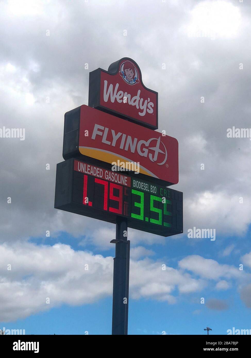 General overall view of a Flying J Travel Center gas station where gas