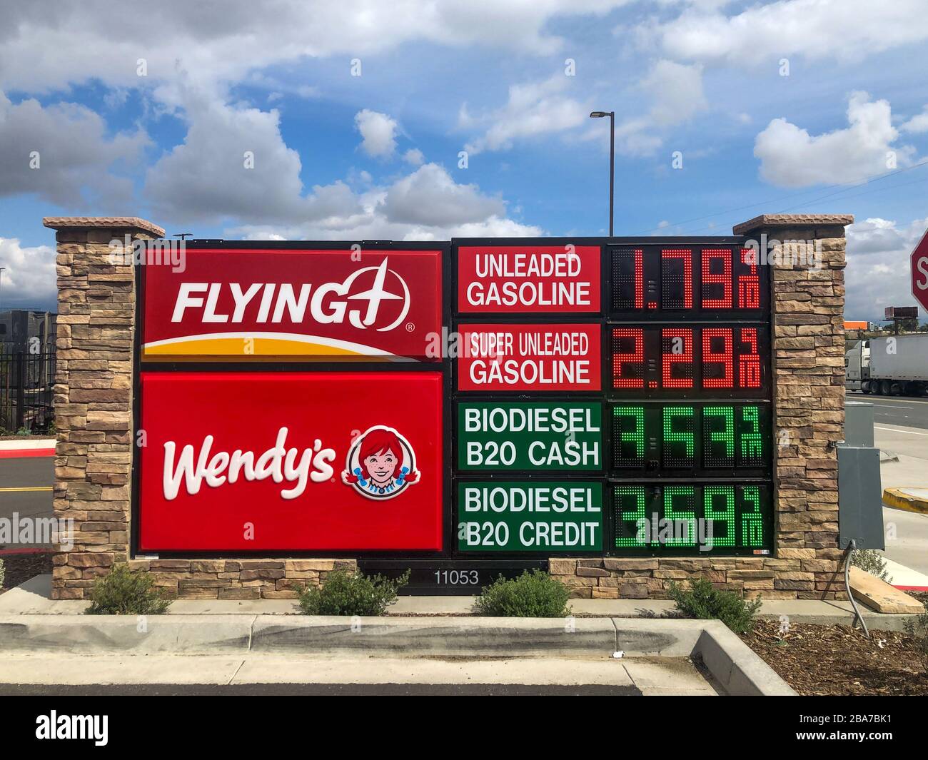 General Overall View Of A Flying J Travel Center Gas Station Where Gas Reached A Low Of 1 79 On Wednesday March 25 2020 In Jurupa Valley California Usa Photo By Ios Espa Images Stock