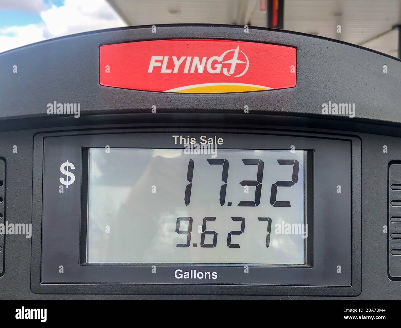 General overall view of a Flying J Travel Center gas station where gas