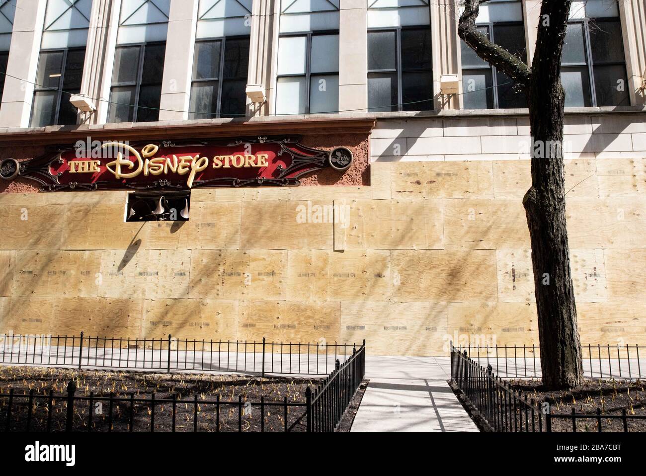 The Disney Store on Michigan Ave is closed amid the global coronavirus pandemic, Tuesday, March 25, 2020, in Chicago, USA. (Photo by IOS/Espa-Images) Stock Photo