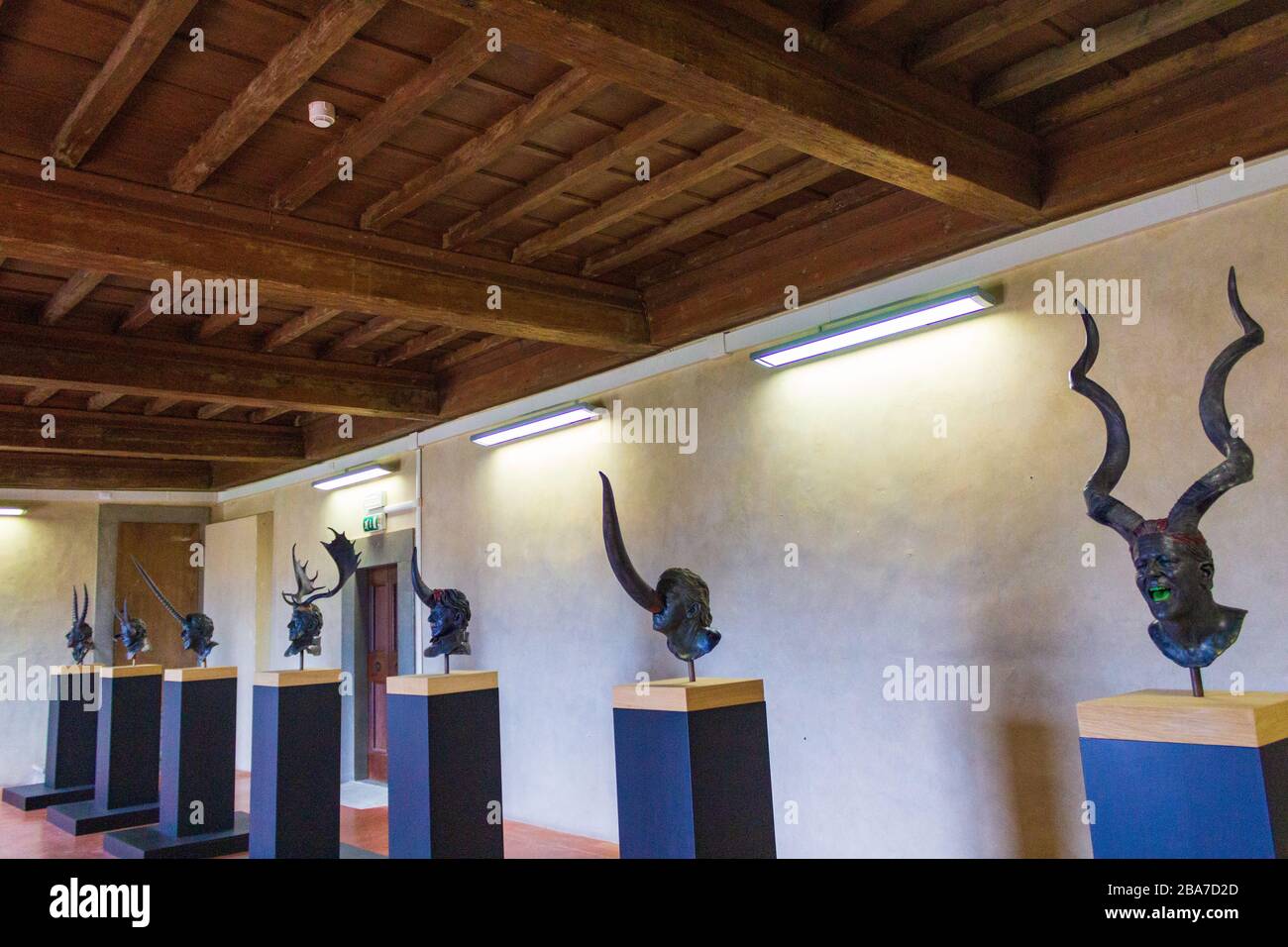 Bronze and wax works sculpture exhibition on display at the Forte di