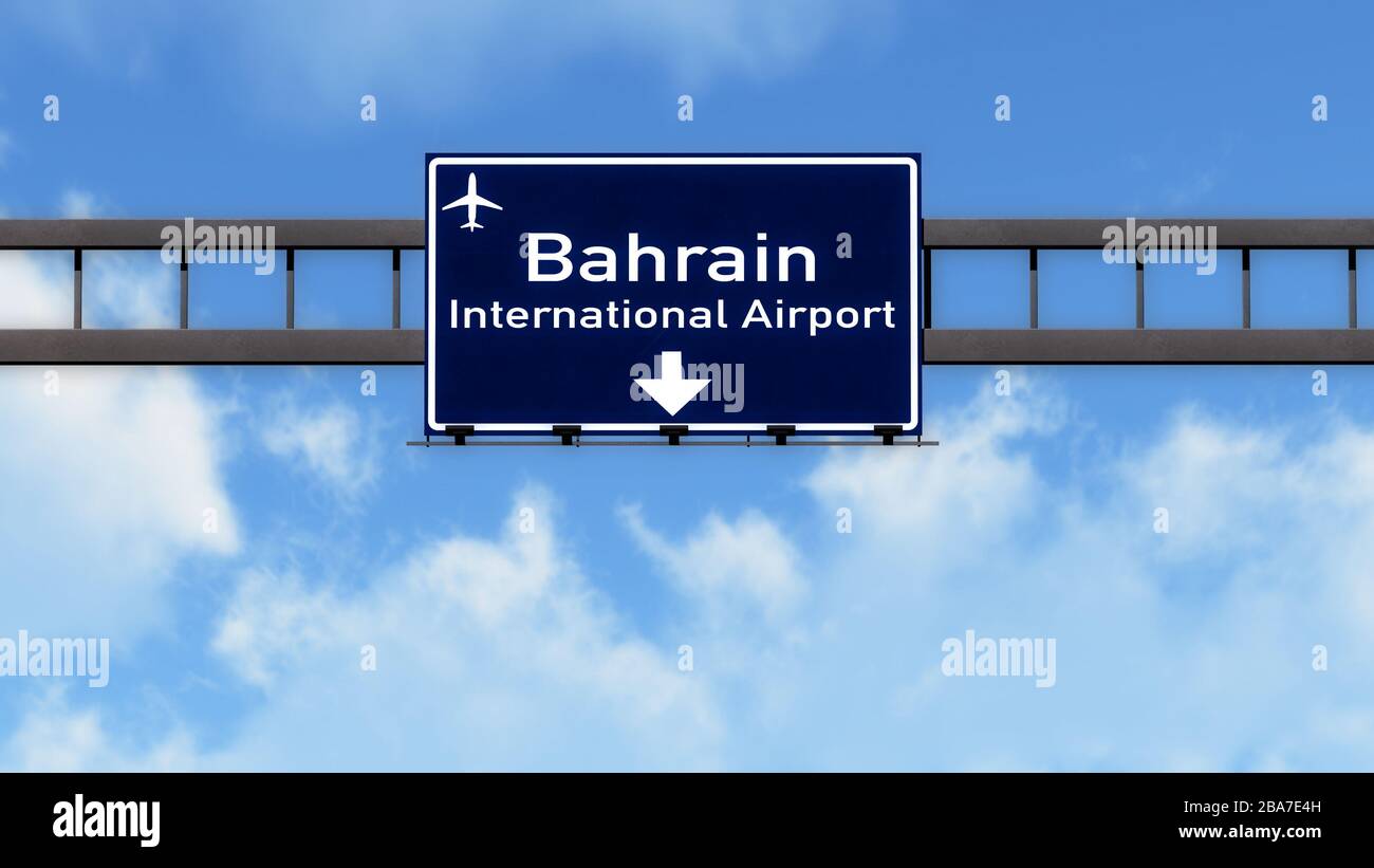 Bahrain Airport Highway Road Sign 3D Illustration Stock Photo Alamy