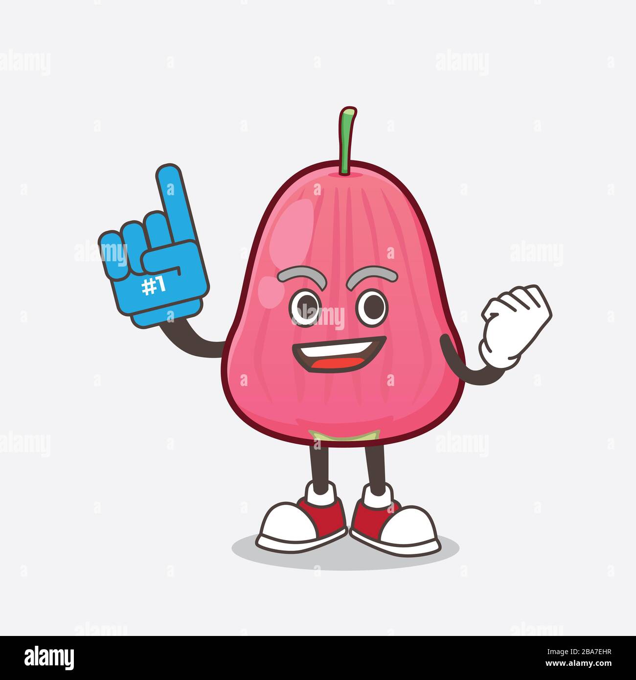 A picture of Java Apple cartoon mascot character holding a Foam finger ...